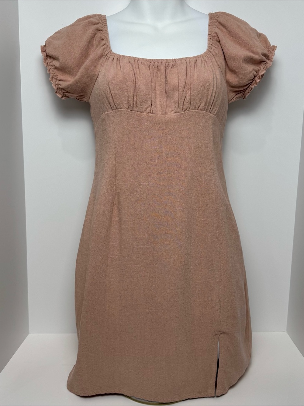 Mooloola Dusty Rose Milkmaid Puff Sleeve Mini Dress Size 8